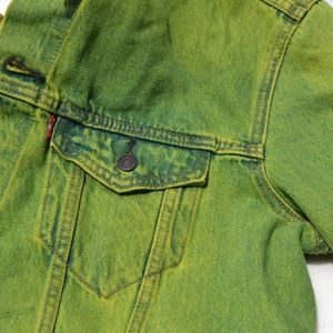 levi's the trucker neon green denim jacket